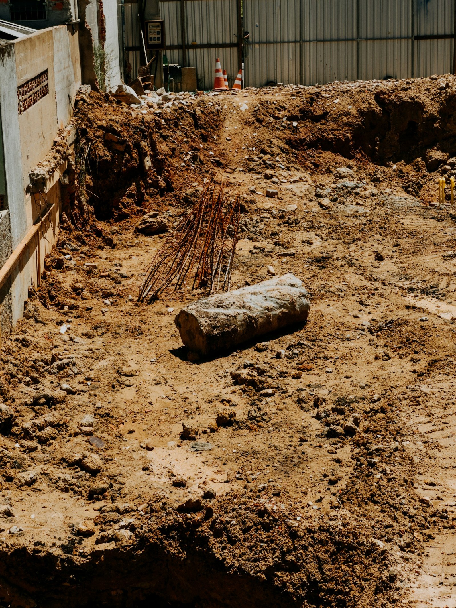 Exposed earth and site materials during construction